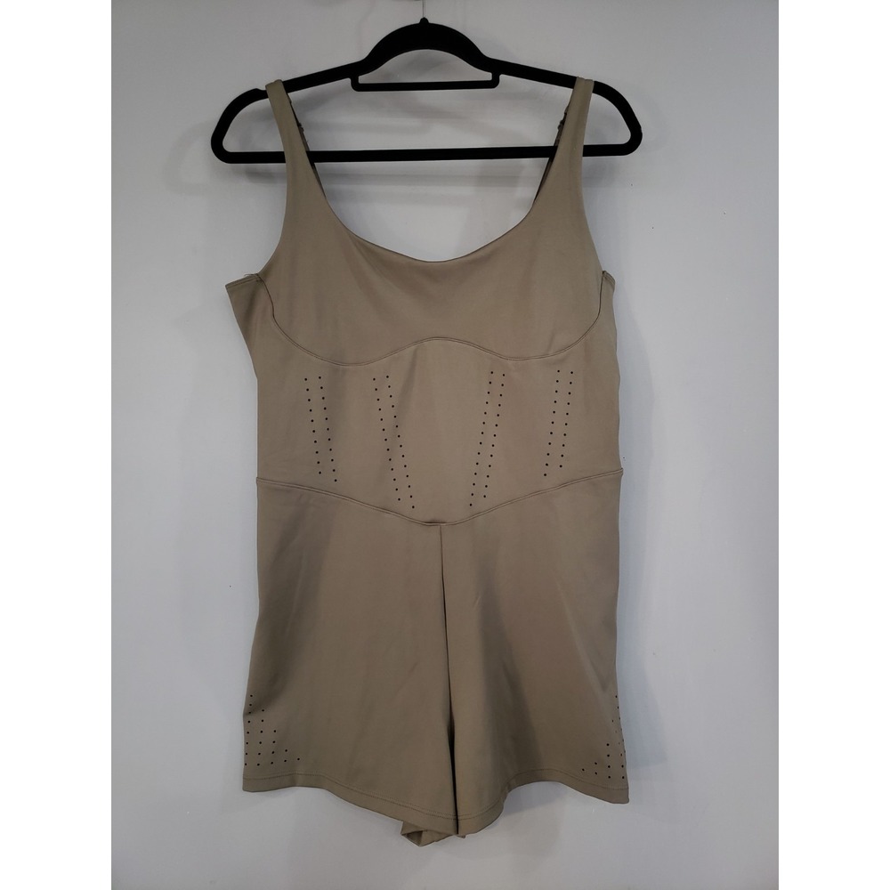 NEW SZ XL Victorias Secret Perforated Short‎ Romper Bodycon Olive Green Athletic